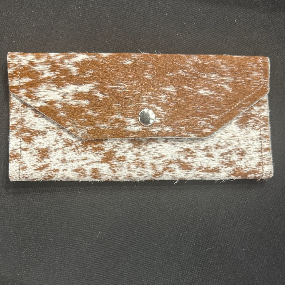 Brown and White Animal Print Wallet